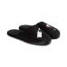  Women’s Velour Scuff Slippers, Black, Small