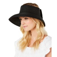 INC International Concepts Women’s Bow Roll-Up Visor, Black