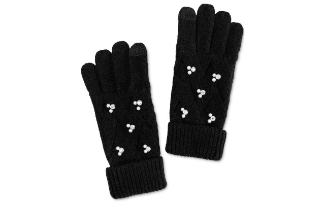  Women’s Embellished Gloves, Black