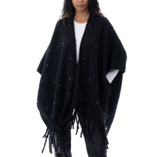 INC International Concepts Women’s Embellished Wrap Sweater, Black