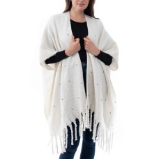 INC International Concepts Women’s Embellished Wrap Sweater, Ivory