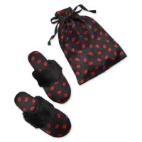 Inc International Concepts Womens Faux-fur-trim Gift Bag Kissed Lips M
