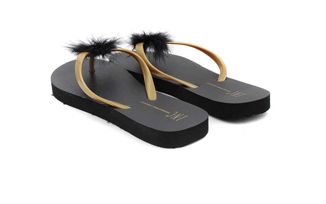  Women’s Flip-Flop (Black, 8)