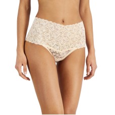 Inc International Concepts Women’s High Waist Lace Thong, Beige, Small