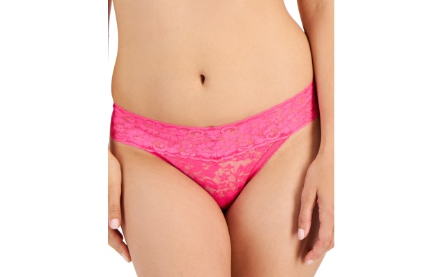  Womens Lace Thong Underwear Lingerie, Pink, XXL