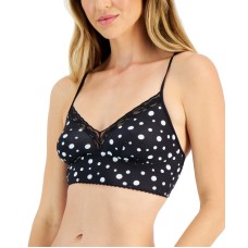 Inc International Concepts Womens Lace-Trim Bralette, Black, Medium