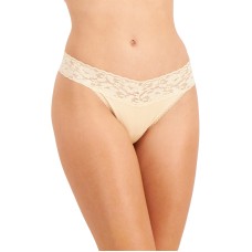 Inc International Concepts Women’s Lace-Trim Thong Underwear, Beige, Large