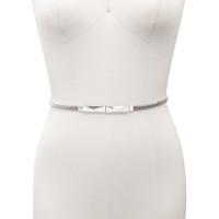 INC International Concepts Womens Metal Stretch Belt, Silver