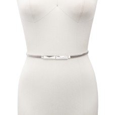 INC International Concepts Womens Metal Stretch Belt, Silver