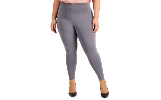 s Womens Plus Size Compression Leggings, Gray, 2X