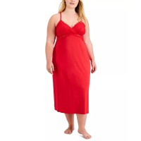 Inc International Concepts Womens Plus Size Lace Chemise Nightgown, Red, 2X