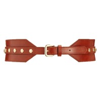 INC International Concepts Womens Stud Stretch Belt (Cognac, M/L)