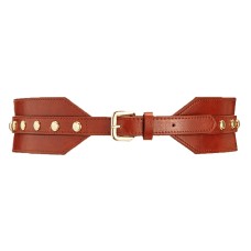 INC International Concepts Womens Stud Stretch Belt (Cognac, M/L)