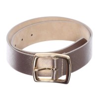 INC International Concepts Women’s Textured Shiny Square Buckle Belt, Pewter, Small