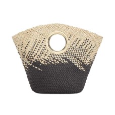 INC International ConceptsStraw Open HandleHandBag  Tote (Black)