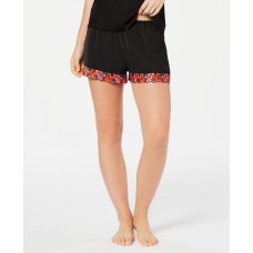 INC Intimates Black Embroidered Everyday Sleepwear Shorts Size: L