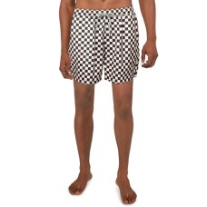 Inc Men’s Zane Checkerboard 5″ Swim Trunks, Peach, Medium