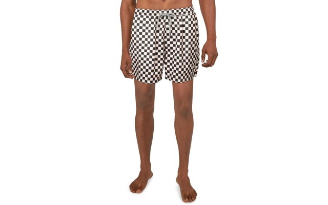  Men’s Zane Checkerboard 5″ Swim Trunks, Peach, Medium