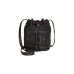 INC Womens Four Corners Faux Leather Embroidered Bucket Handbag, Black, Medium