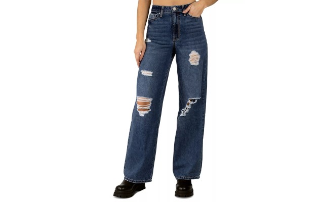  Juniors High Rise Skater Jeans, Blue, 9