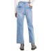  Womens Raw-Hem Wide-Leg Jeans, Light Blue/32
