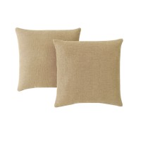 Infinity Home 2pk 18″ square Faux Linen Decorative Pillow, Yellow