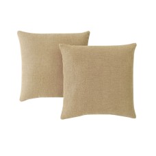 Infinity Home 2pk 18″ square Faux Linen Decorative Pillow, Yellow