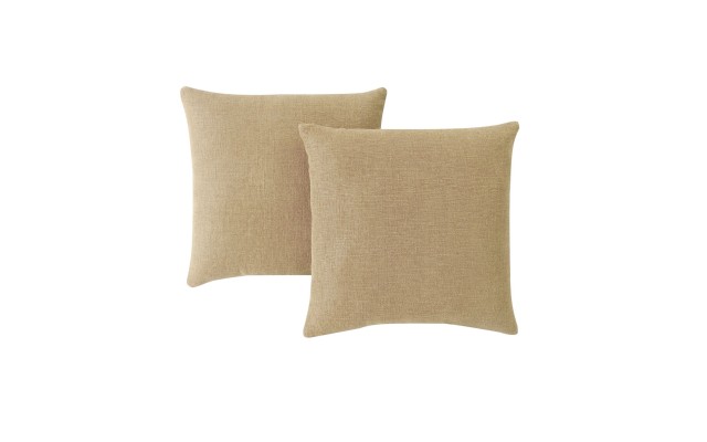  2pk 18″ square Faux Linen Decorative Pillow, Yellow