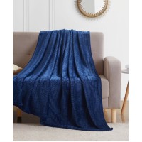 Infinity Home 50 x 60 Textured Throw, Navy, 50