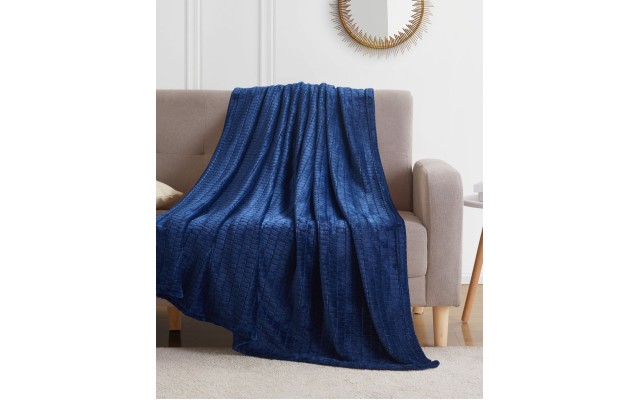 Home 50 x 60 Textured Throw, Navy, 50