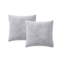 Infinity Home Throw Pillows Faux Fur 18 X 18- Set of 2, Light Gray, 12 SGL