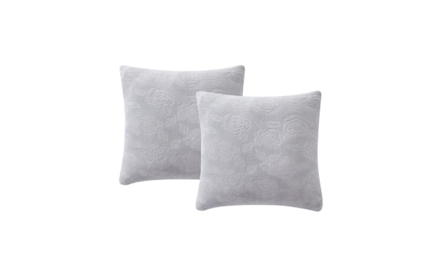 Home Throw Pillows Faux Fur 18 X 18- Set of 2, Light Gray, 12 SGL