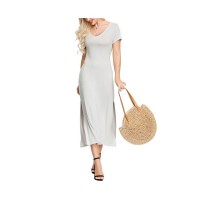 Ink+Ivy Women’s Double V- Neck Dress, Gray, Large