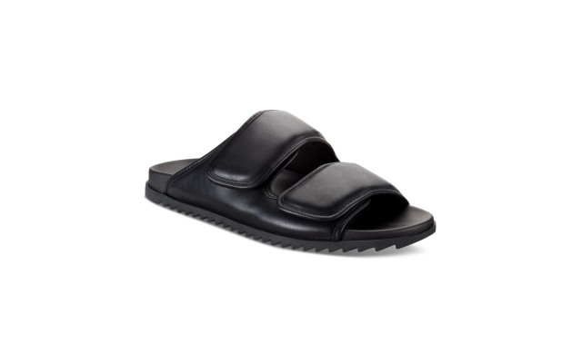International Concepts Men’s Levine Strap Sandal Slipper, Black, 12