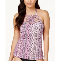 Island Escape Cabo Sands Printed High-Neck Tankini Top, Pink, 6