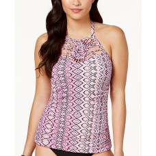 Island Escape Cabo Sands Printed High-Neck Tankini Top, Pink, 6