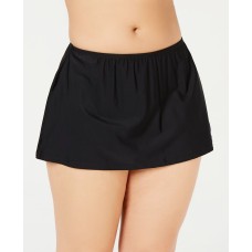 Island Escape Women’s Plus Size Skirt Swim Bottom Separates (Black, 24W)