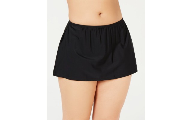  Women’s Plus Size Skirt Swim Bottom Separates (Black, 24W)