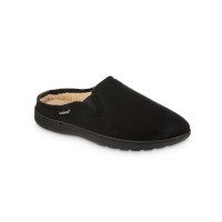 Isotoner Mens Faux Suede Slip On Slide Slippers Black, 13-14 XX-Large