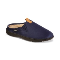 Isotoner Mens Faux Suede Slip On Slide Slippers Navy, X-Large