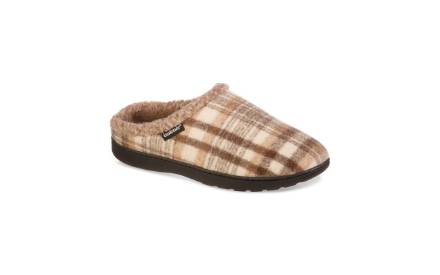  Mens Flanel Indoor/Outdoor Slide Slippers, Taupe, 11-12 X-Large