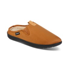 Isotoner Men’s Microsuede Hoodback Slipper – Cognac, Medium