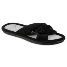Isotoner Signature Women’s Popcorn Eco Microterry Slide Slippers with Memory Foa