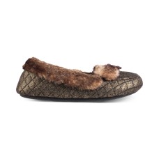 Isotoner Signature Women’s Metallic Quilted Monica Moccasin Slippers
