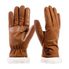 Isotoner Signature Women’s Microsuede Water-Repellent Gloves – Cognac, Large/X-Large