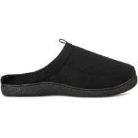 Isotoner Wallace Mens Corduroy Comfort Slide Slippers, Black, Medium
