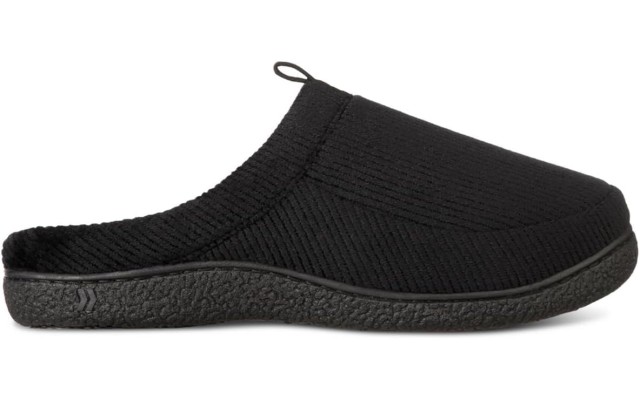  Wallace Mens Corduroy Comfort Slide Slippers, Black, Medium