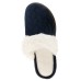 Isotoner Women’s Textured Jersey Knot Ansley Comfort Clog Slippers, Navy, Medium