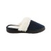Isotoner Women’s Textured Jersey Knot Ansley Comfort Clog Slippers, Navy, Medium