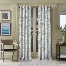 J Queen New York Pristina Floral-Paisley Grommet Curtain Panel, 50×95, Gray